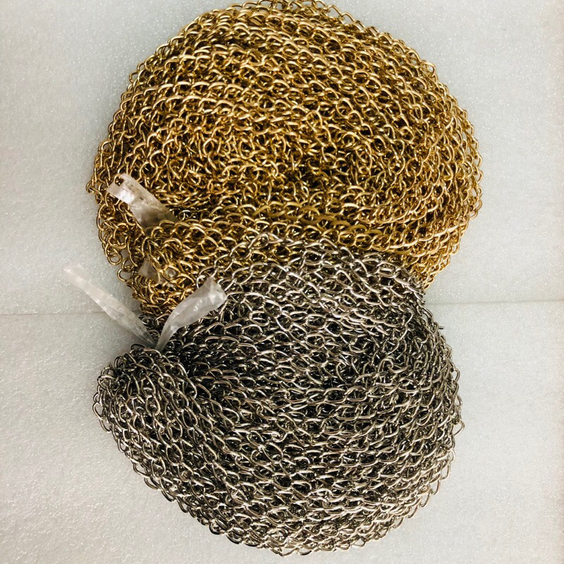 TERLARIS rantai besi kecil 8 x 6,5 mm / rantai besi tas per 10meter / rantai gantungan kunci