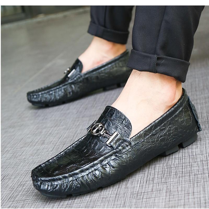 Sepatu Loafers Pria Slip On Motif Kulit Buaya Casual Formal Kerja Kantor 141