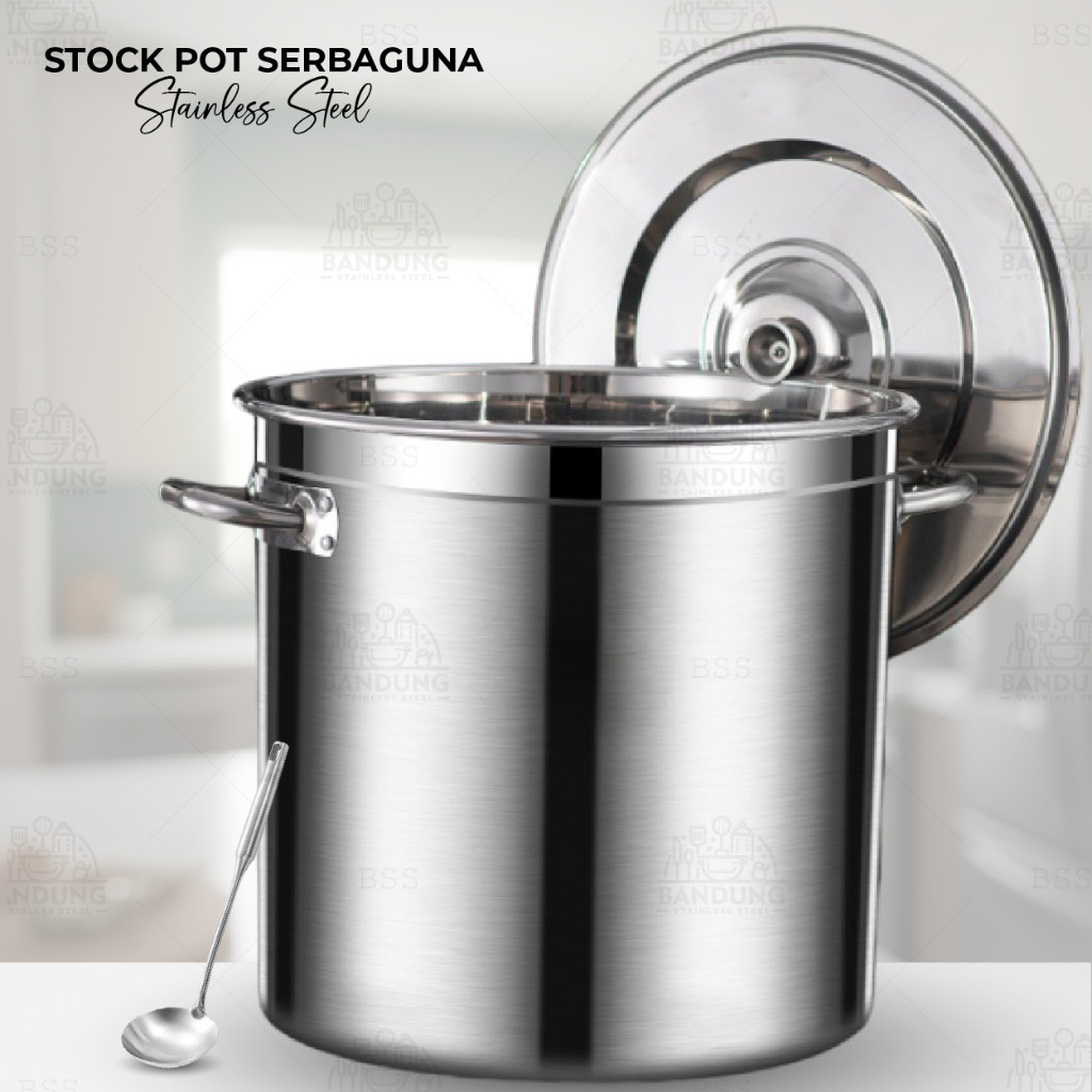 Panci Besar Super Tebal Stok Pot 50cm 60cm Sup Soup Masak Rebus Daging, Kuah, Sop Tinggi Stainless M