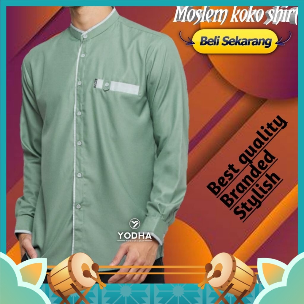Baju Lebaran Keren Modern Termurah / BAJU KOKO PRIA PUTIH KEMKO LIST POLOS PRIA PANJANG BAJU KOKO DE