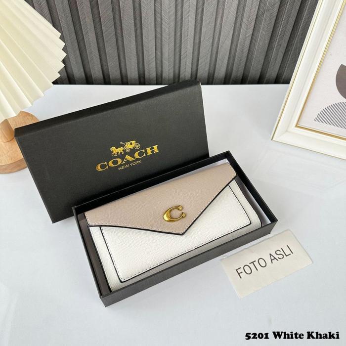 dompet panjang wanita branded import 15201 - Putih