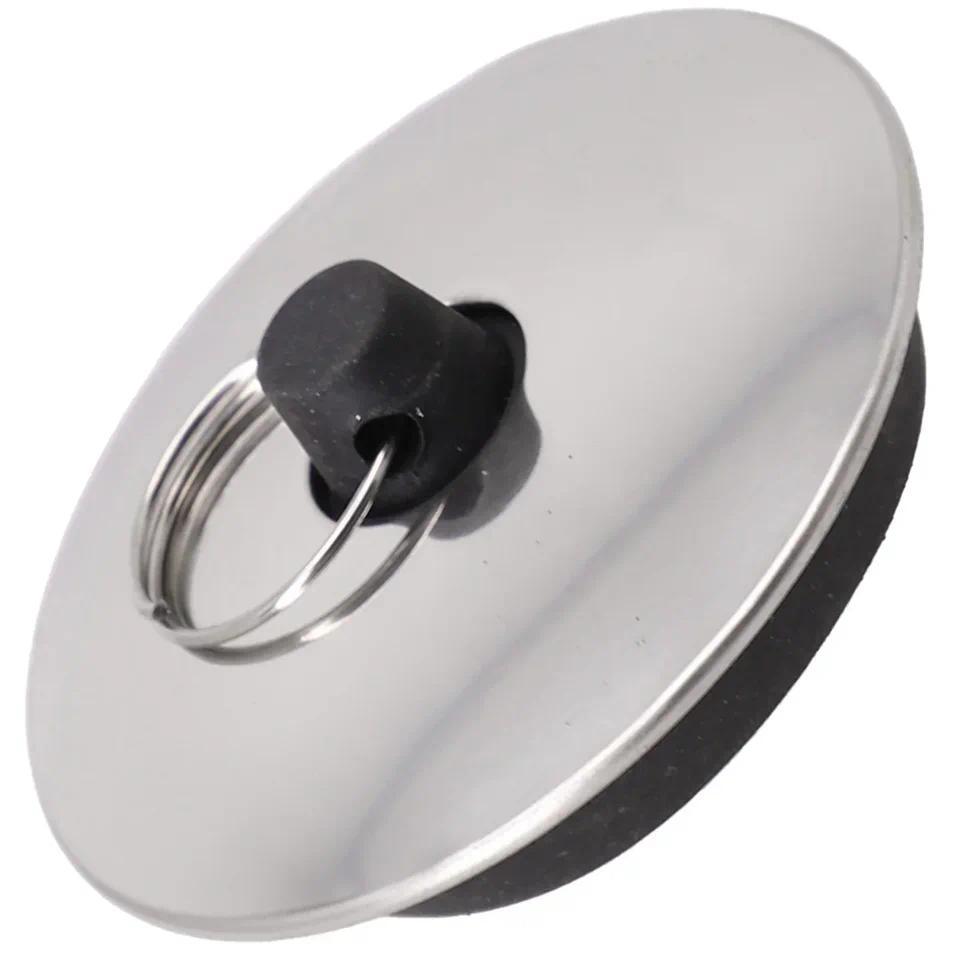 Drain Stopper Rubber Sink Plug Leakage-proof For Bathtub Kiten Round Sink Water Stopper With Ring Dr