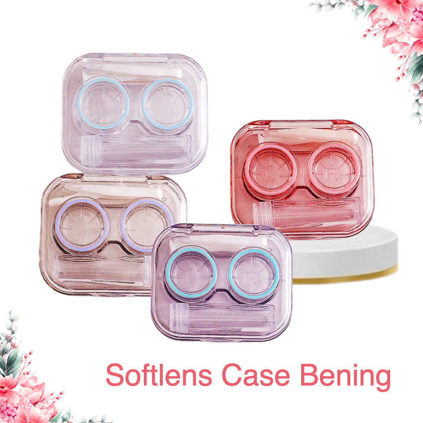 Softlens Case Bening Plastik | Tempat Kontak Lensa + Penjepit + Tongkat Tempat Softlens Bening Satu 