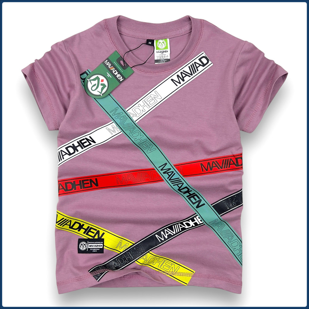 Kaos Distro Anak Laki-Laki Usia 1-12 Tahun Bahan Katun Combed 30s Warna Ungu Violet-Premium