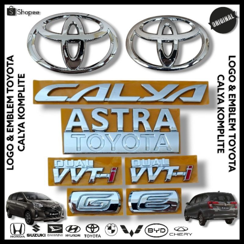 Logo & Emblem Toyota Calya Komplit Chrome Original/ Logo Emblem Toyota Calya Mobil Calya Original