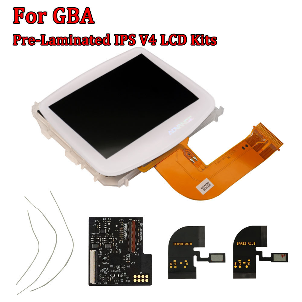 3.1-in IPS AGB V4 Pre Laminated LCD Screen Kits For GameBoy Advance GBA HighLight Brightness Backlig