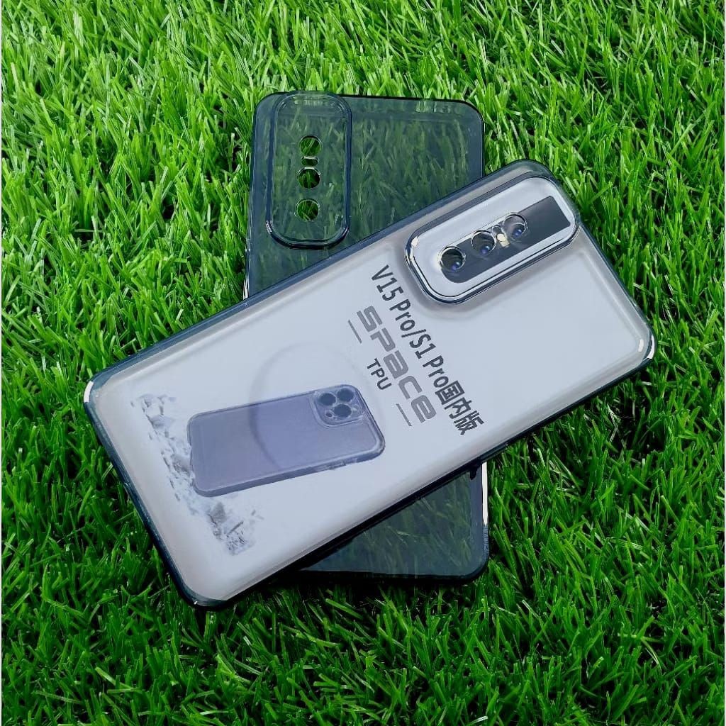 Casing Softcase Casing Vivo V15 V15 Pro Case Silicon Space Clear Hitam Bening Transparan pelindung H