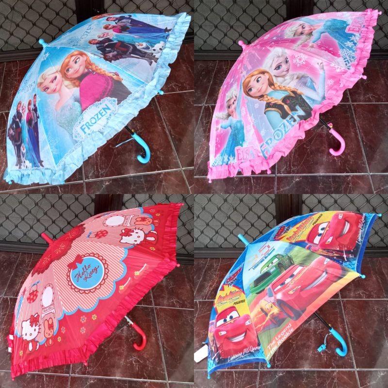 (GERONIMO) Payung Anak Karakter / Payung Karakter / Payung Lipat / Payung Anak Frozen / Payung Cars 