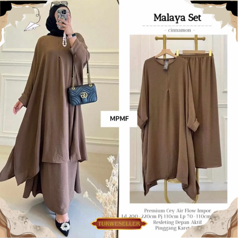 Haliza Set Rok Abaya Malayu Jumbo Set Melayu Viral Crinkle Airplow Size Jumbo TWR COD