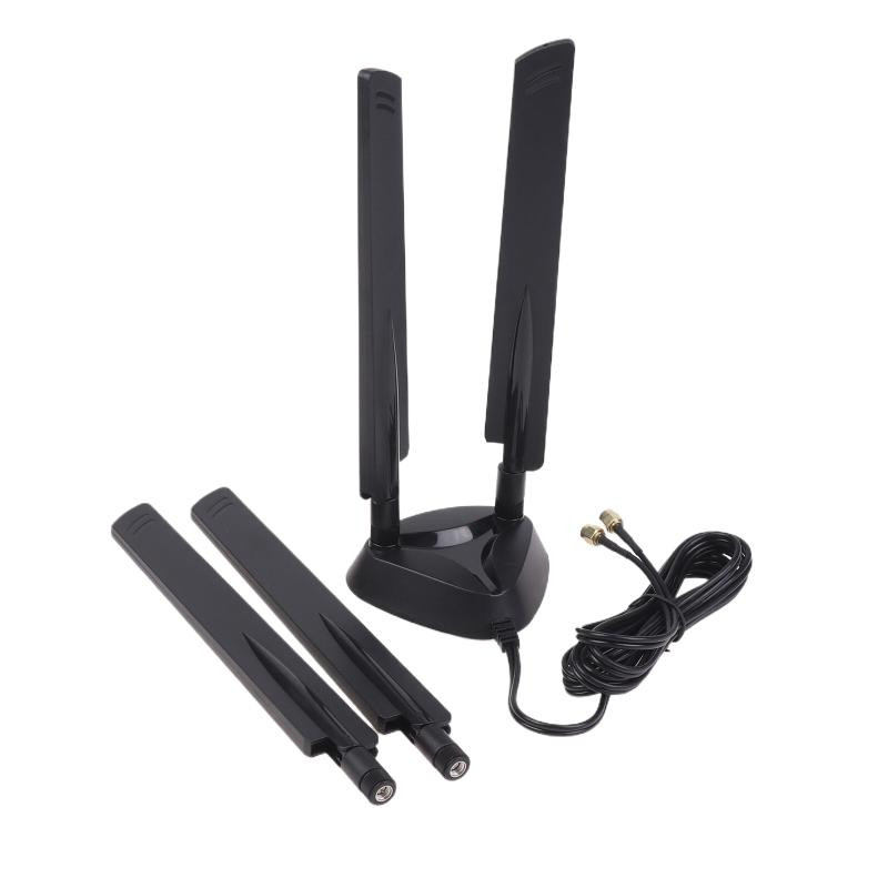 WiFi6 WiFi7 2.4G/5.8G/6G Tri Band External Antenna 12dbi Bluetooth Router Antenna RP-SMA Bluetooth R