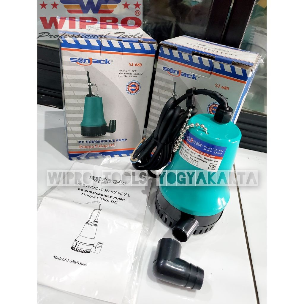 Wipro Sonjack Pompa Celup Aki DC 24Volt SJ-680 / Pompa Air DC Aki 24Volt / Marine Pump