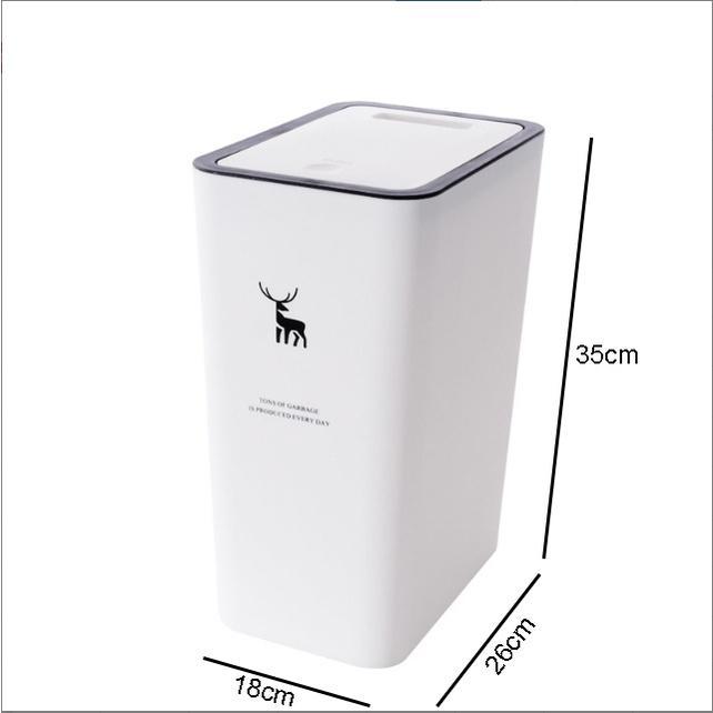 Megam Tempat Sampah Tong Sampah Plastik Tertutup Minimalis Keranjang Sampah Kamar mandi Rubbish Bin 