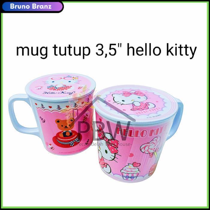 terlaris Mug Tutup 3,5" Hello kitty Summer Marine Melamine Vanda