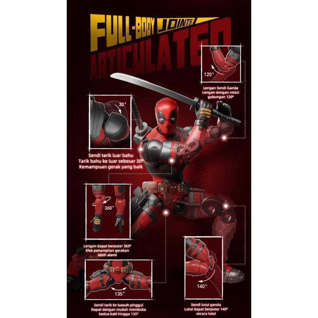 BLOKEES MARVEL DEADPOOL CHAMPION CLASS SERIES MODEL KIT - BLOKEES MARVEL DEADPOOL & WOLVERINE MAINAN