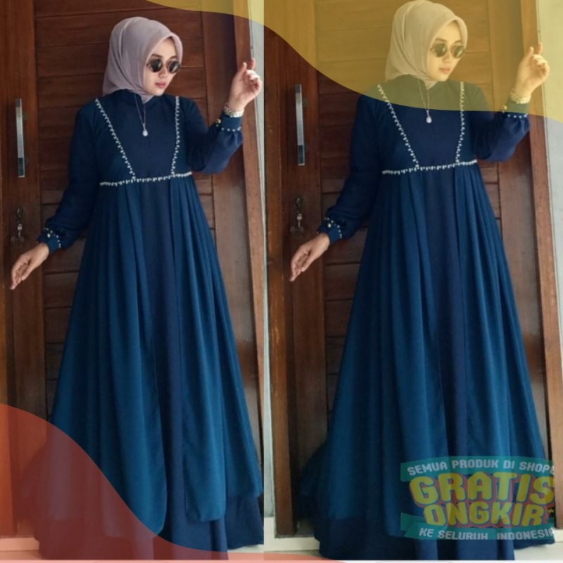 Nabila Dress vol 2 Gamis Cerutti Terbaru Babydoll Gamis Alhaya Gamis Murah Gamis Polos Gamis Jumbopa