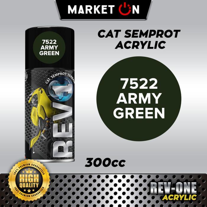 Revo Acrylic  7522 Army Green  Cat Semprot Akrilik 150CC 300CC  Cat Warna Hijau Army  Cat Standard  