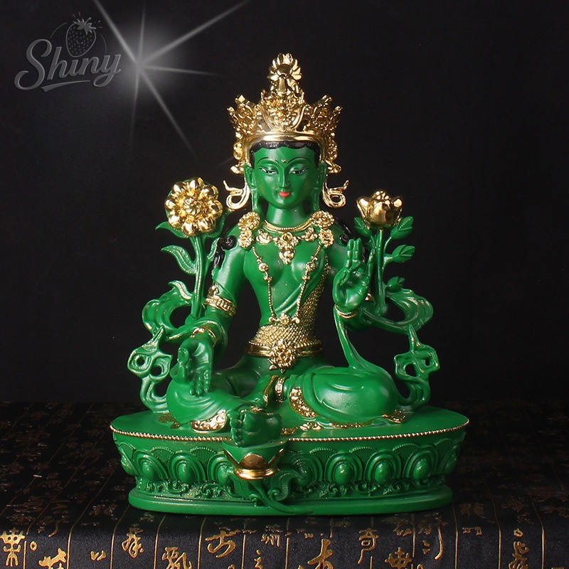 Buddha statue Buddhist patriar good resin Green Tara Bodhisattva buddha HOME Altar worship Effective