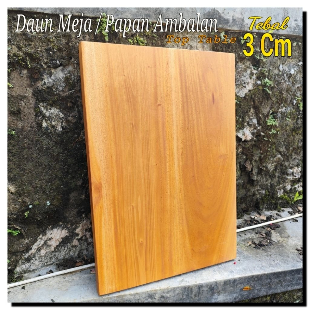 Top Table Papan ambalan kayu mahoni daun meja