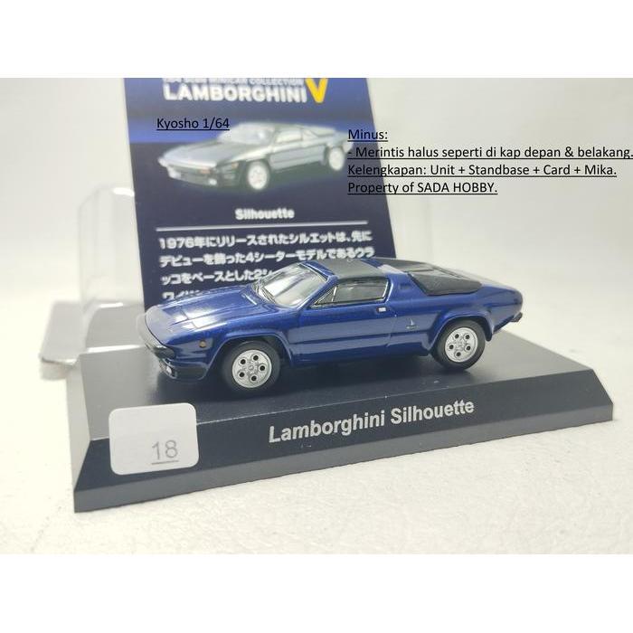 Skala 1/64 Lamborghini Silhouette Biru Kyosho