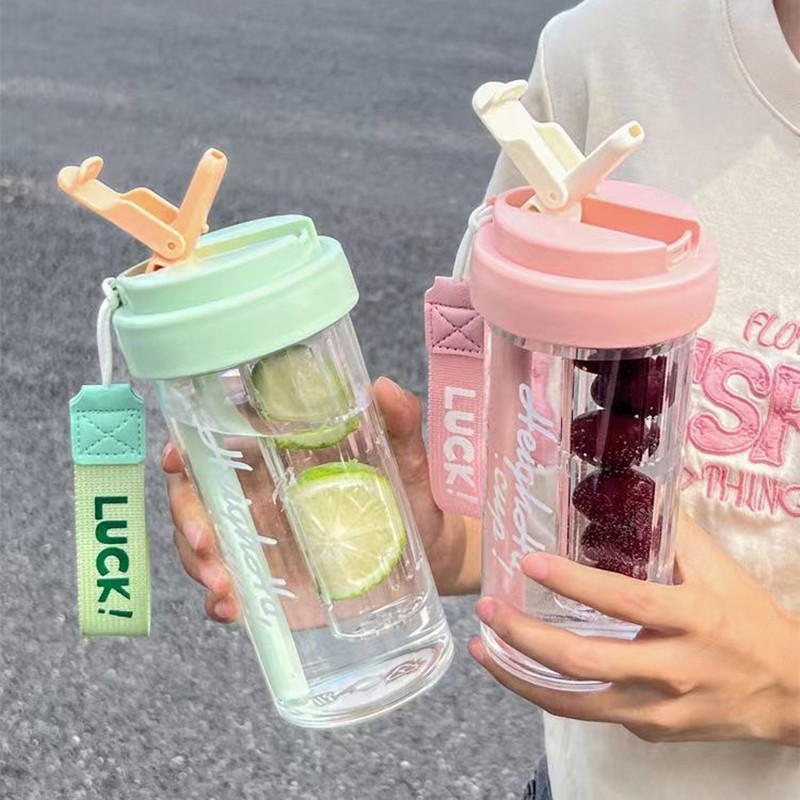 BOTOL MINUM ANAK DEWASA INFUSER / BOTOL AIR ANAK DEWASA INFUSER DENGAN SEDOTAN