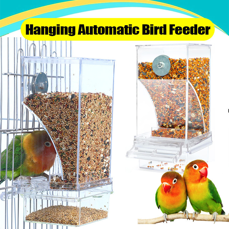 DISPENSER SOLITER WADAH PAKAN BURUNG LOVEBIRD AKRILIK PREMIUM SEMPATI TEMPAT MAKAN LOVE BIRD MKTP1
