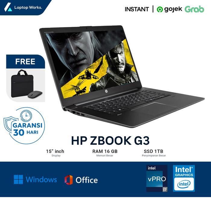 Laptop HP Zbook G3 Core I7 Gen 6 Ram 16gb Ssd 512gb Free Tas & Mouse Wireless | Windows | Office