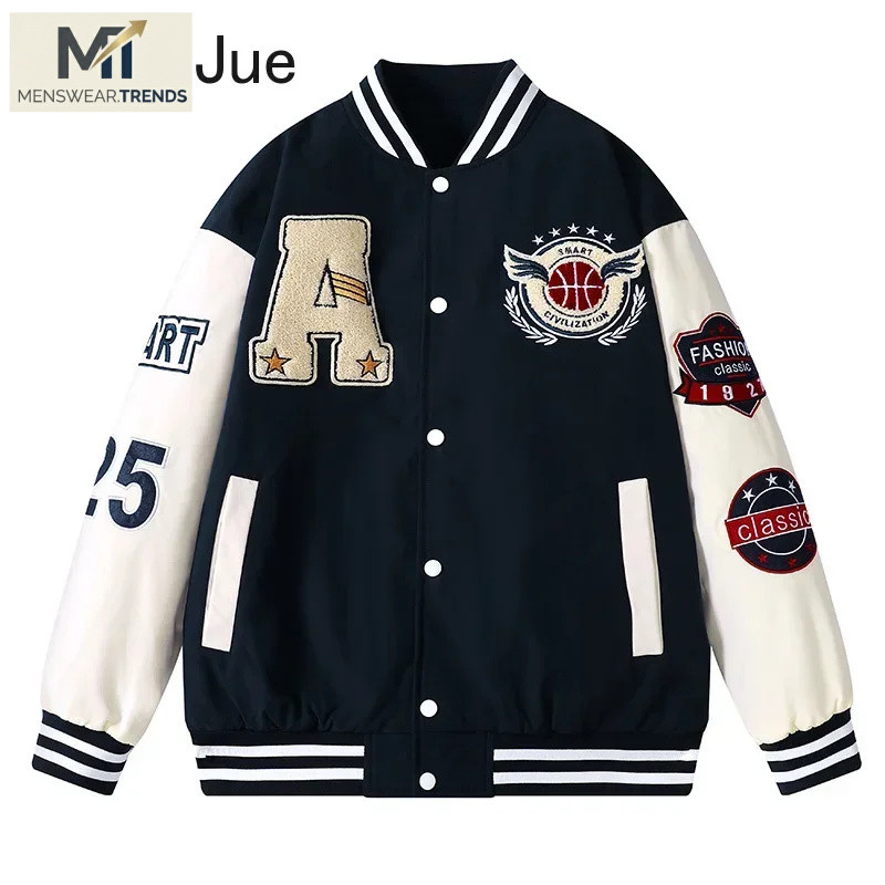 Varsity Baseball Bomber  Hip Hop Harajuku Bone Letter Patchwork Leather s Streetwear WoUnisex Colleg