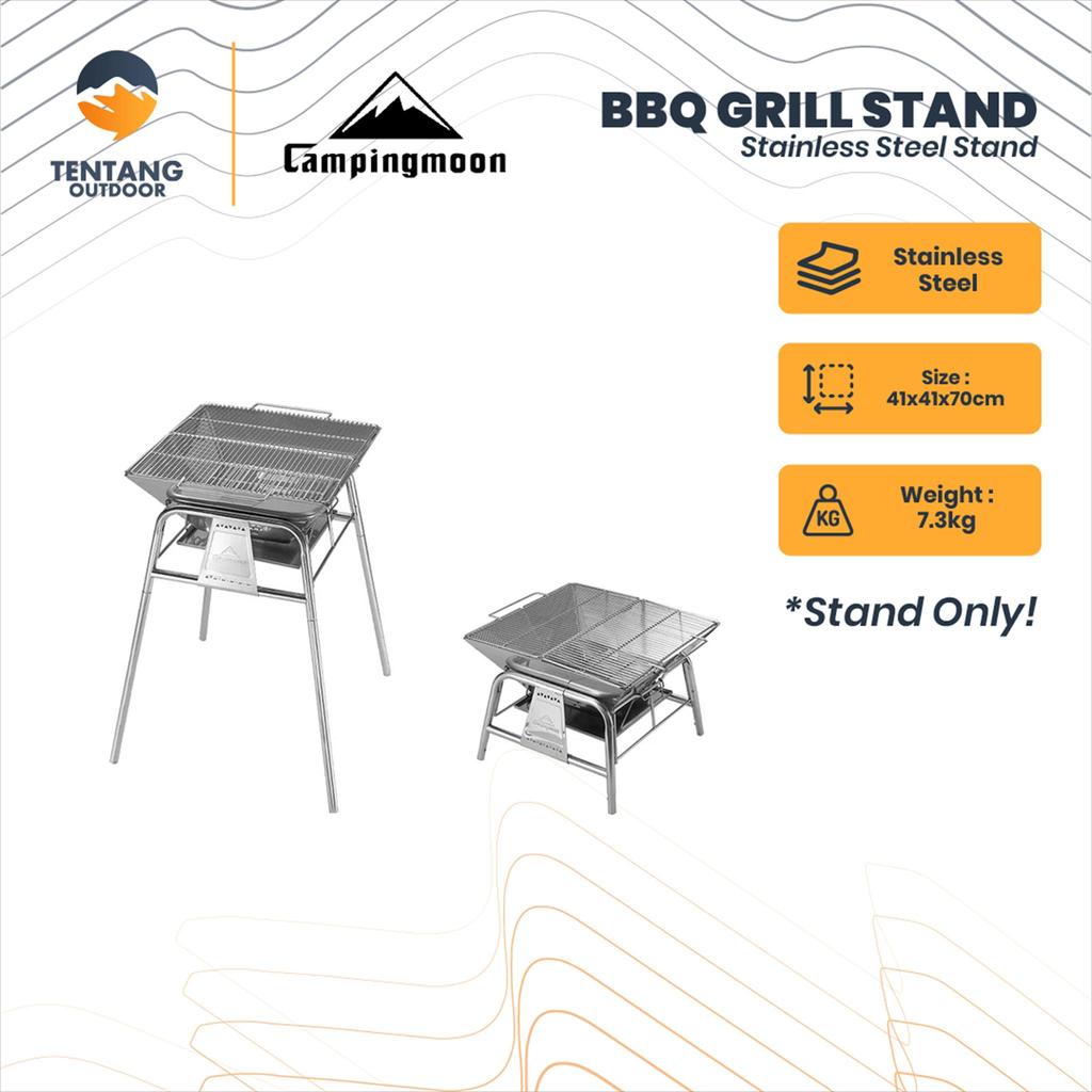Standing Style BBQ Grill Stainless Steel CAMPINGMOON Panggangan BBQ Grill Outdoor