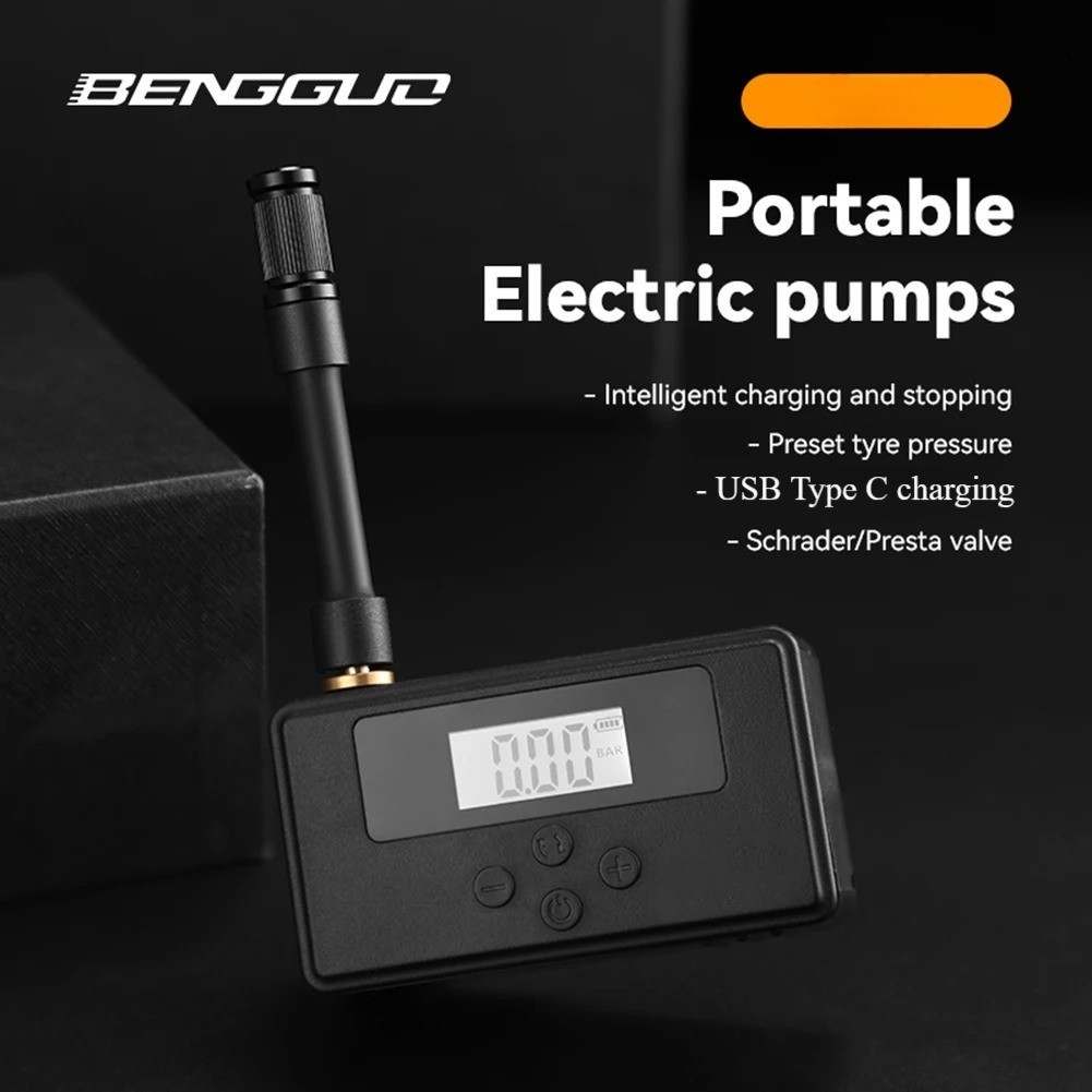 - BENGGUO Pompa Ban Elektrik Digital Tire Inflator Rechargeable 150 PSI - BG12 -