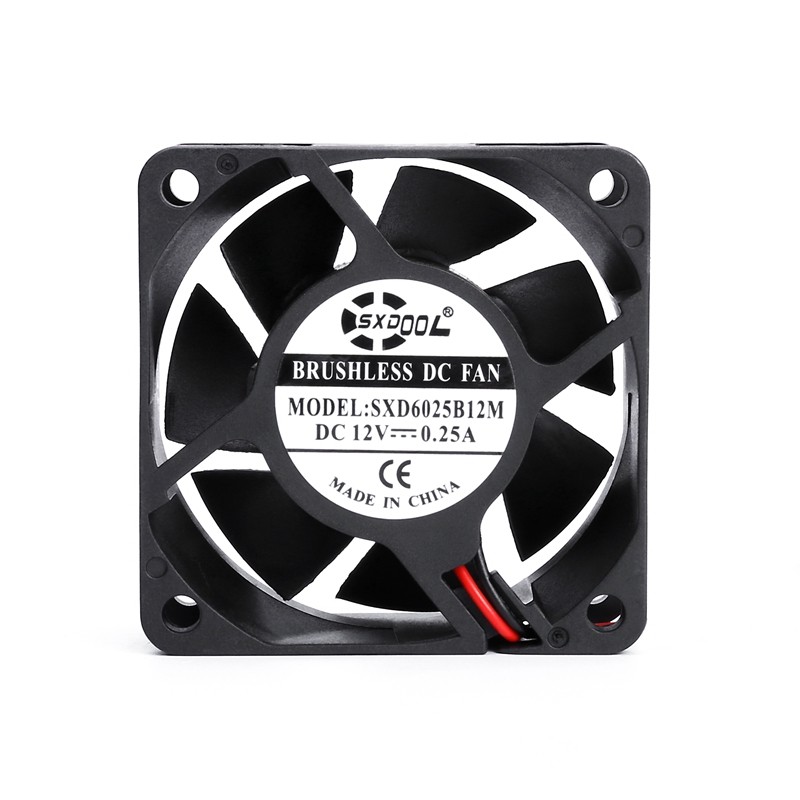 2pcs SXDOOL dc 12V 60mm fan 60X60X25 mm dual Ball Bearing 12V 0.25A pc cpu case cooling fan 6025 coo