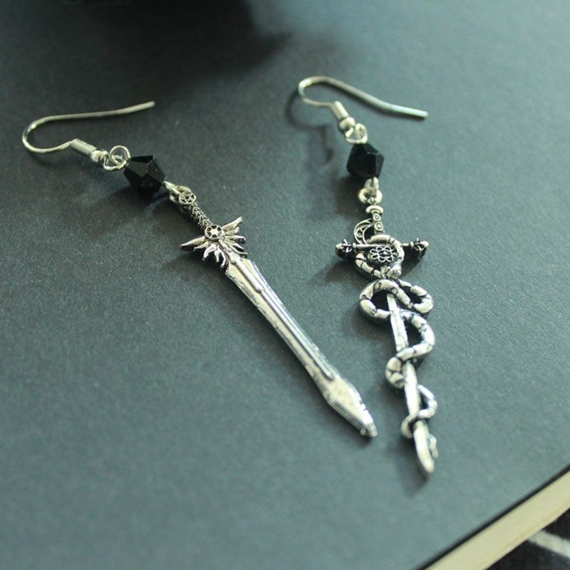 New Earrings Asymmetrical Sword Earrings Gothic Knife gle Drop Earrings Sword Earrings for Women Gir