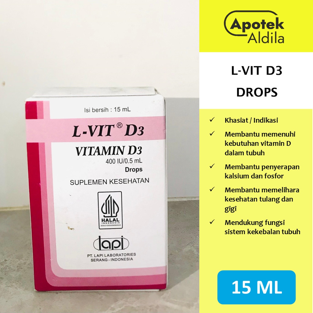 L-VIT D3 400 IU DROP UNTUK SUPLEMEN VITAMIN D BAYI DAN ANAK