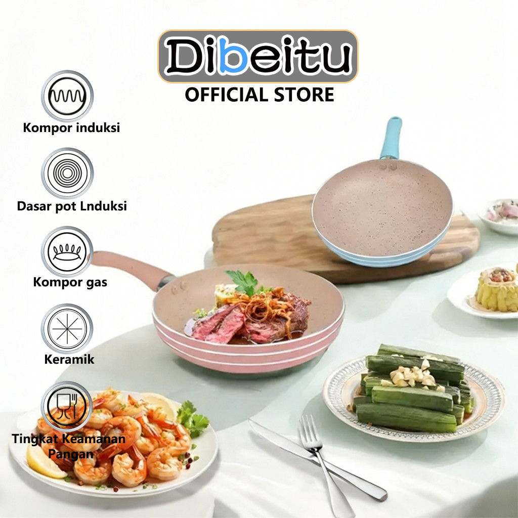 Wajan anti lengket 16cm Granite Frypan Mini Anti lengket Marble Fry Pan Anti Lengket Wajan Kecil
