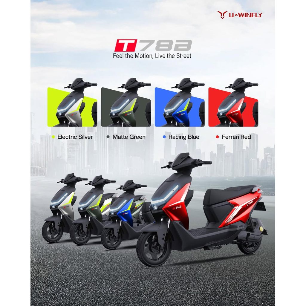 New Product U-Winfly Motor Listrik T78B Fast Charging 48V18AH Lithium Swap Battery Baterai