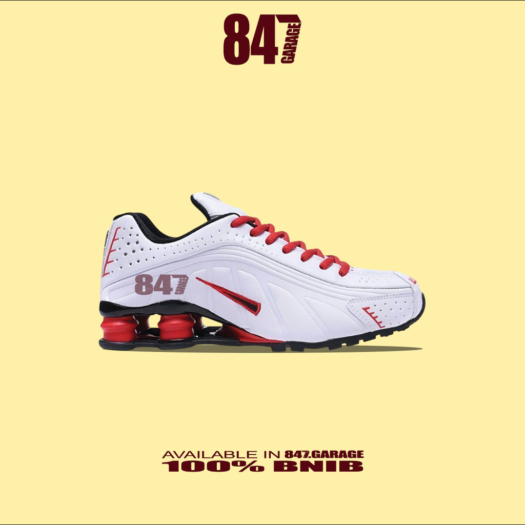 Sepatu Nike Shox R4 White Red Brand New In With Tag Box