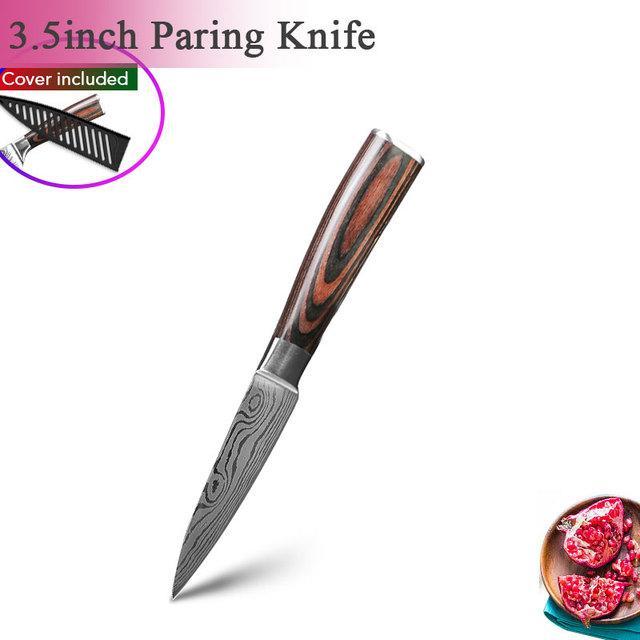 Pisau Dapur Baja Damaskus Super Tajam Chef Knife Jepang Stainles Steel - Paring Knife