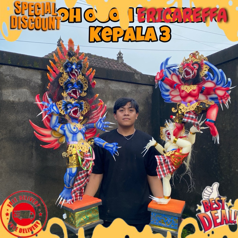 Ogoh Ogoh Jumbo Tingkat & Kepala 3 Ukuran 1 Meter Jumbo - Ogoh Ogoh Jumbo - Ogoh Ogoh Ganesha - Ogoh