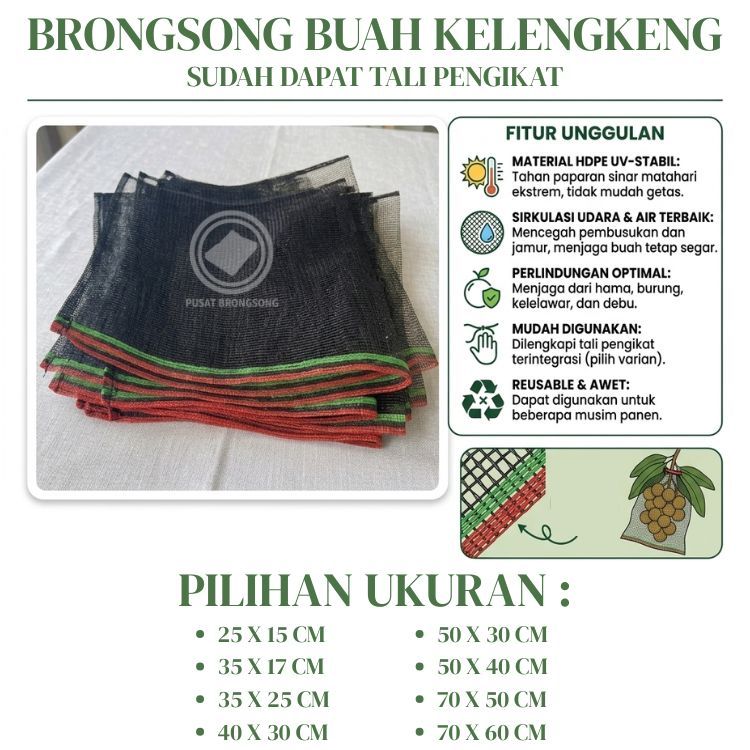 Brongsong Blongsong jaring sarung buah anggur klengkeng jambu air