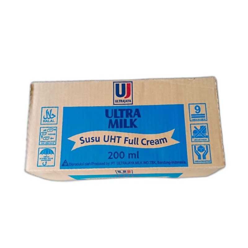 SUSU ULTRA MILK FULL CREAM 200 ML 200ML DUS KARTON (1DUS 24PCS) / SUSU ULTRA UHT FULL CREAM