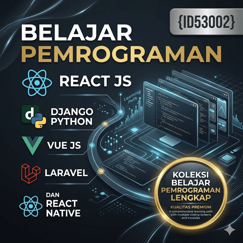 ID53002 - Belajar Pemograman React Js, Django Python, Vue Js, Laravel, Dan React Native