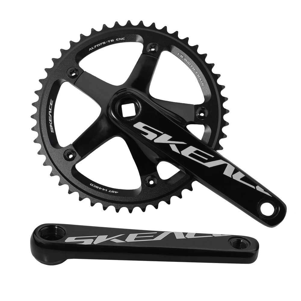 SKEACE BMX Crankset 48T Aluminium Alloy Fixed Gear Crank 144BCD Single Speed Fix Gear 165mm Bike Bic