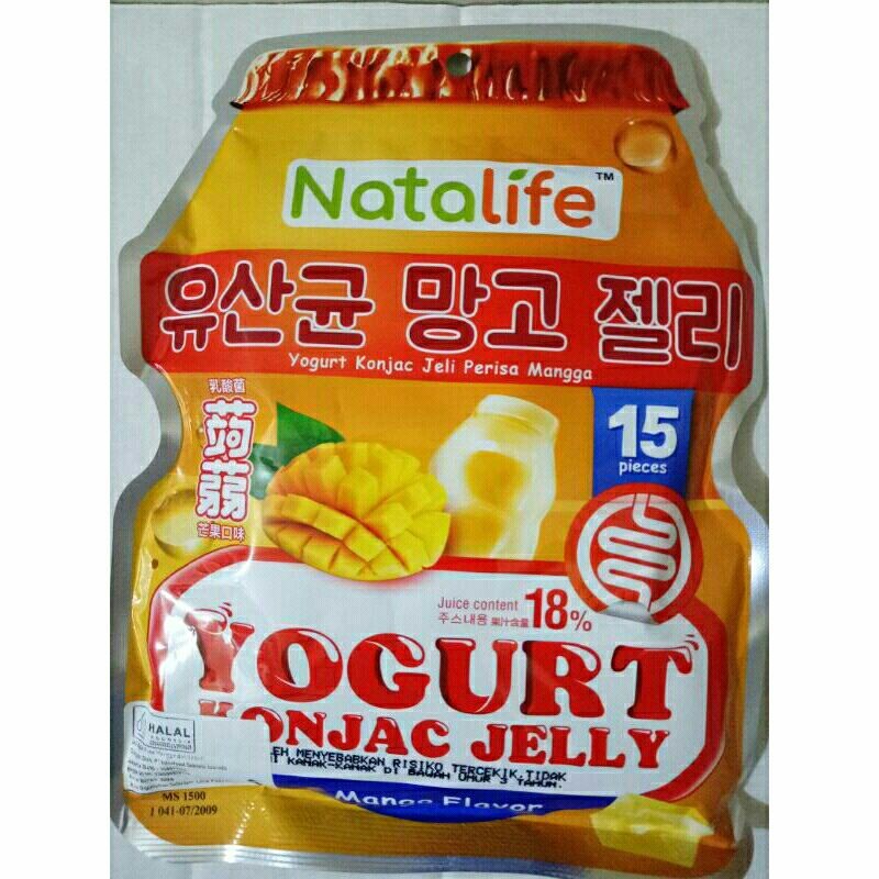HALAL NATALIFE KONJAC JELLY YOGURT  PERMEN JELLY MANGO GRAPE APPLE ORIGINAL 300GR MALAYSIA