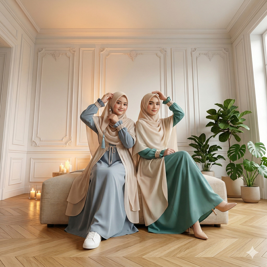 Gamis Auter Rompi Modern Busui Kekinian Muslim Elegant Casual Remaja Wanita Kombinasi Jeanne Terbaru