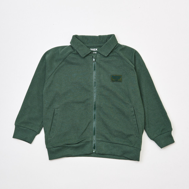 Max Fashions Atasan Anak Laki-laki Pique Zip Thru Coach Jacket Green Dark