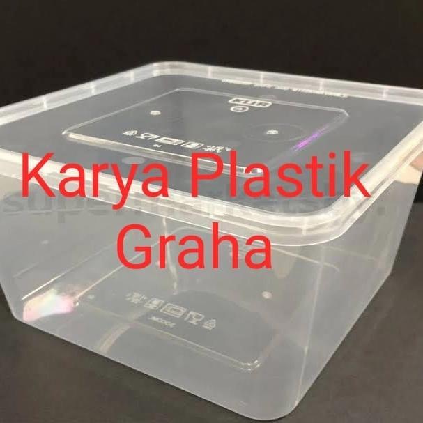 Kotak Plastik Bening 3000 ML / Thinwall Kotak 3000 ML
