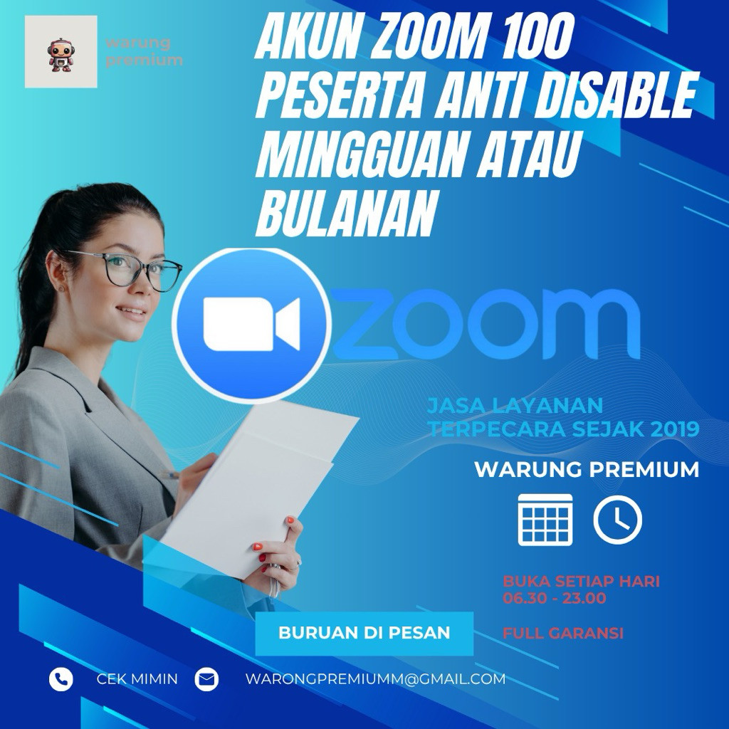 Zoom Bulanan 100 300 500 1000 Premium Full Garansi