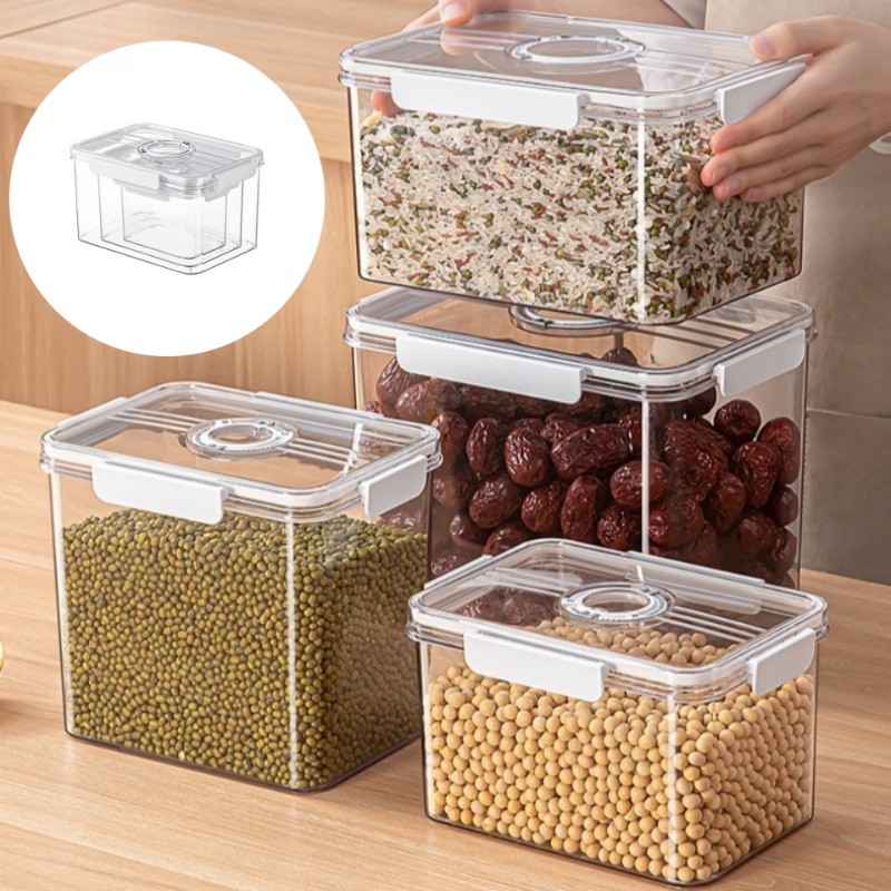 1Pcs Vacuum sealed tank Plastic coffee bean sealed tank Moisture-proof vacuum container Grain storag