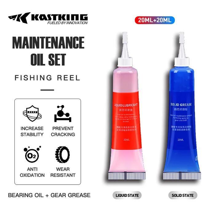 (Time Sport Store) [OFFICIAL] KASTKING x SeaHunter Reel Oil+Grease Set,Pelumas Reel Pancing Oil & Gr