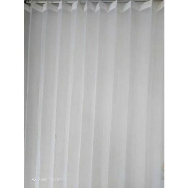 (remekrastafara) GORDEN VITRASE MOTIF PUTIH POLOS - L 1M TINGGI 2M