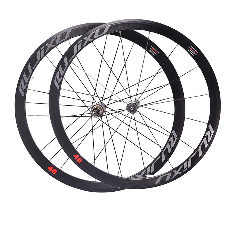 RUJIXU 6pawls Ultralight 700C Height 30/40/50MM Pull Straight Flat Spokes Wheel Group V / C brake di
